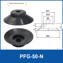 PFG PA Series Flat Vacuum Suction Cups in Silicone and Nitrile Rubber-BOLTTE