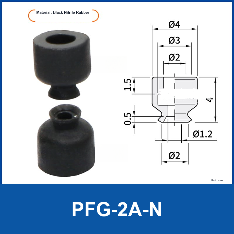 PFG PA Series Flat Vacuum Suction Cups in Silicone and Nitrile Rubber-BOLTTE