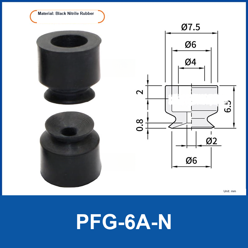 PFG PA Series Flat Vacuum Suction Cups in Silicone and Nitrile Rubber-BOLTTE