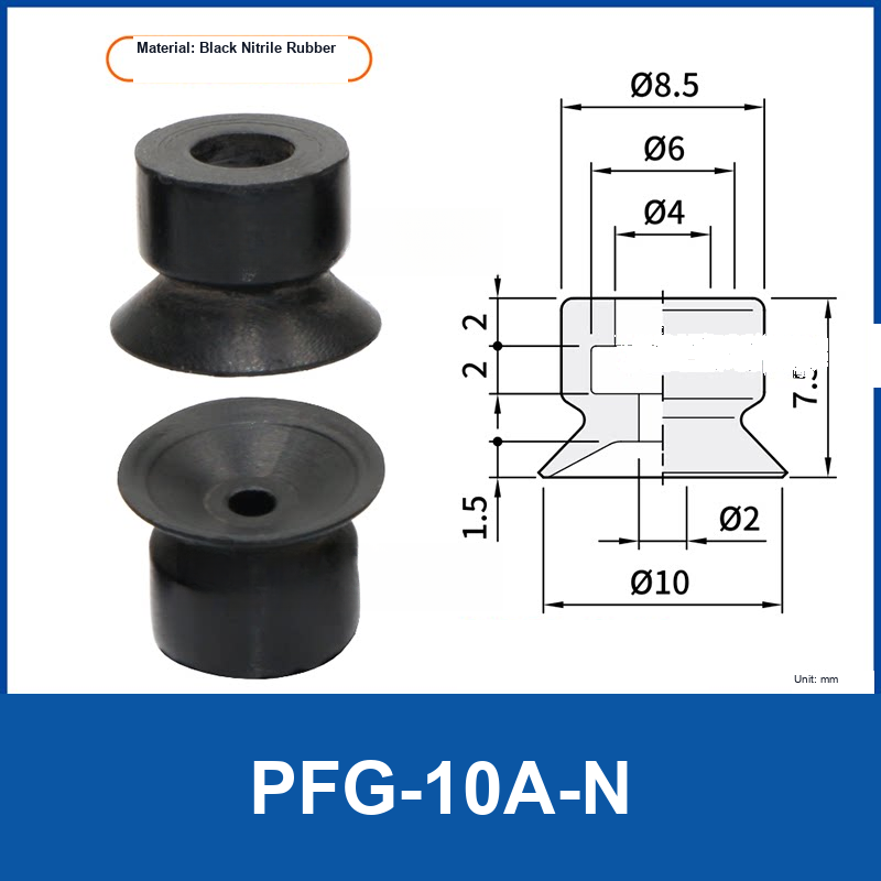PFG PA Series Flat Vacuum Suction Cups in Silicone and Nitrile Rubber-BOLTTE