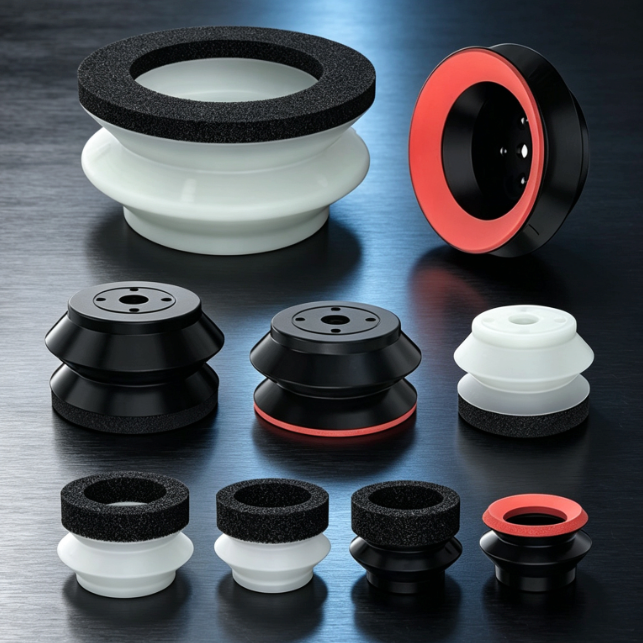 ZP HBS/HBN Foam Vacuum Suction Cups | Black & Red