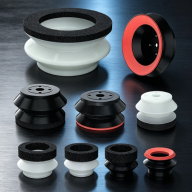 ZP HBS/HBN Foam Vacuum Suction Cups | Black & Red