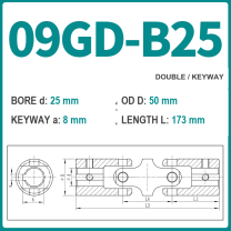 BOLTTE 09GD-B25 40Cr universal joint coupling dimension drawing