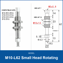M10-L62 Small Head Rotating spring-buffered vacuum cup mount