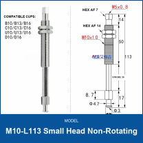 M10-L113 Small Head Non-Rotating spring-buffered vacuum cup mount