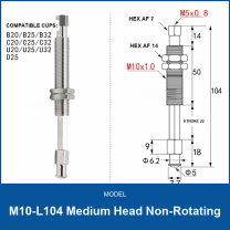M10-L104 Medium Head Non-Rotating spring-buffered vacuum cup mount
