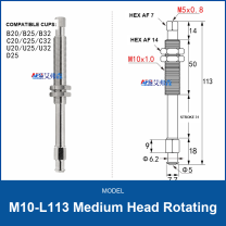 M10-L113 Medium Head Rotating spring-buffered vacuum cup mount