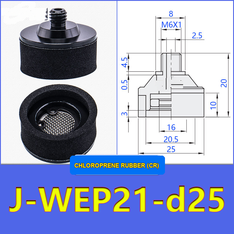 J-WEP21-D25 — English product and dimensional drawing image
