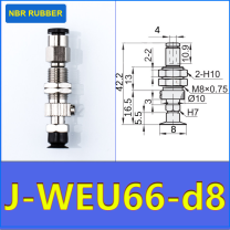 J-WEU66-D8 vacuum cup holder with dimensional drawing