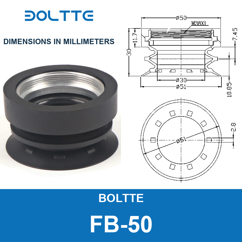 BOLTTE FB-50 50 mm replacement vacuum cup in black