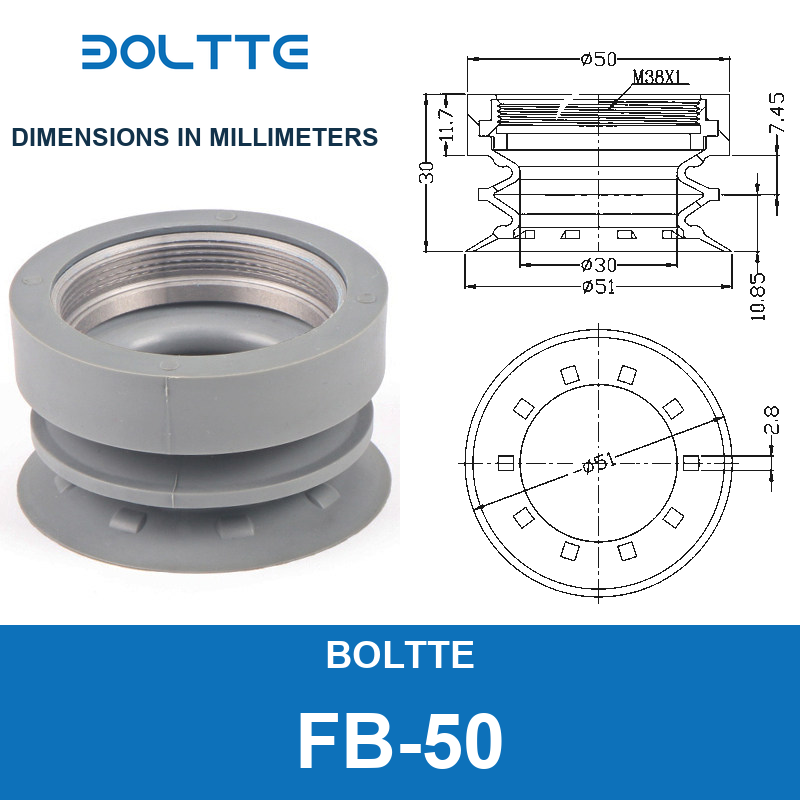 BOLTTE FB-50 50 mm replacement vacuum cup in gray