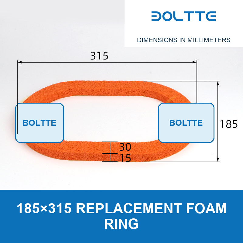 BOLTTE 185 by 315 wear-resistant replacement foam sealing ring with dimensions