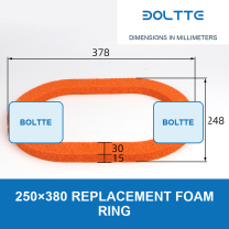 BOLTTE 250 by 380 wear-resistant replacement foam sealing ring with dimensions