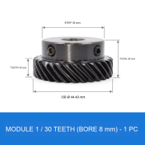 Module 1 / 30T / Bore 8 mm helical gear technical drawing