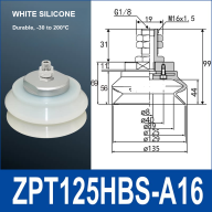 ZPT HB Heavy-Duty Vacuum Suction Cups with A14 A16 Fittings