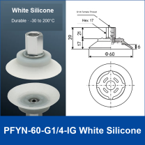 PFYN-60-G1/4-IG White Silicone | clean product image