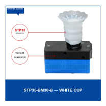 STP35-BM30-B White Cup vacuum cup component with dimensional drawing