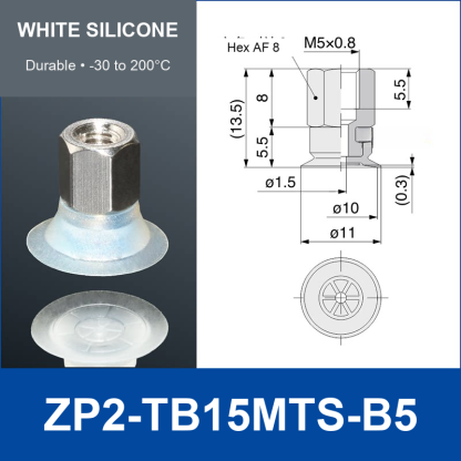 ZP2-TB15MTS-B5 White Silicone | clean product image