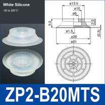 ZP2-B20MTS White Silicone vacuum suction cup or fitting