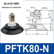 PFTK Vacuum Cup Assemblies — Silicone or NBR, 60–95 mm
