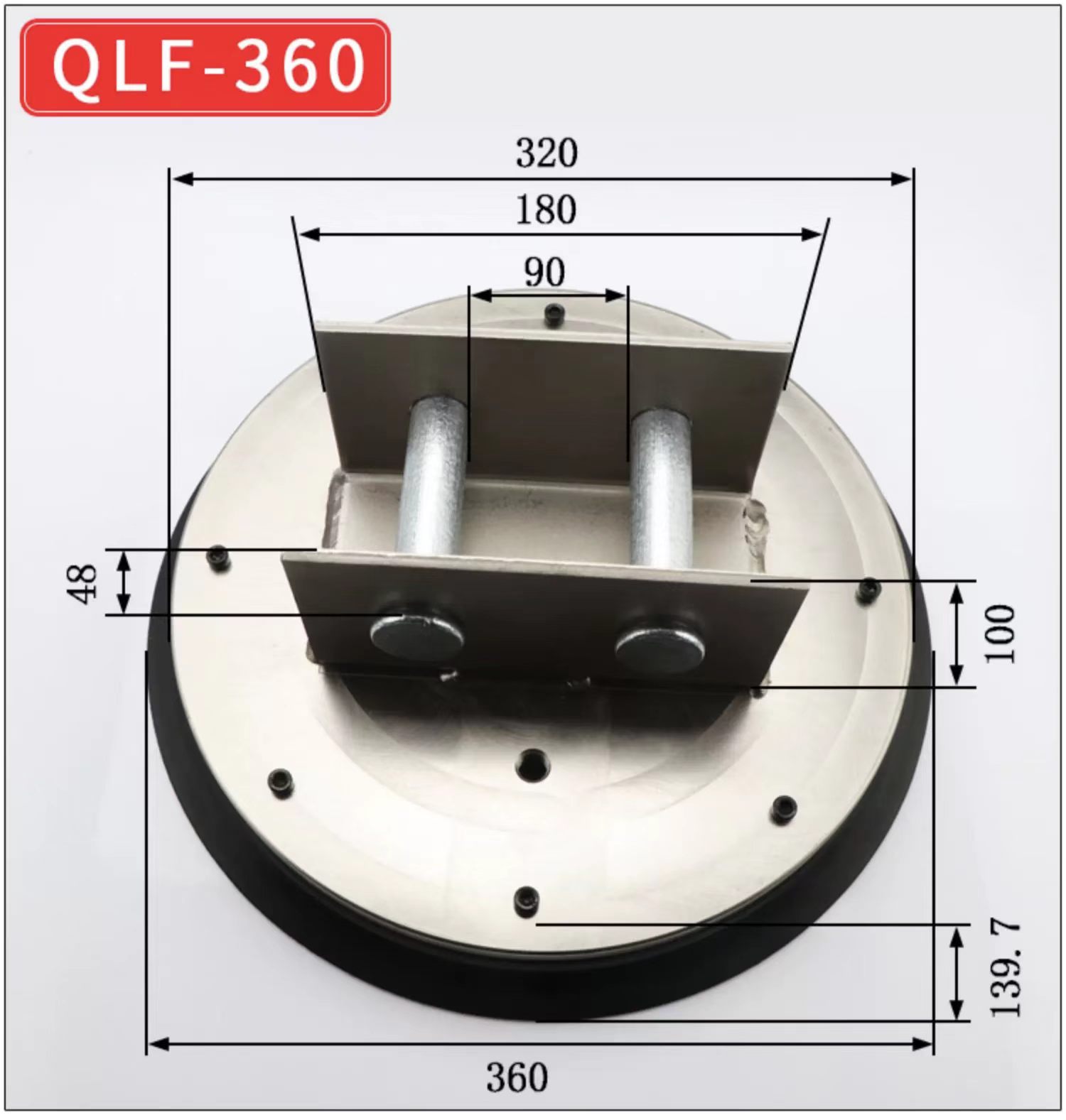 Industrial 360-mm robotic arm accessories: Heavy-duty vacuum cups for laser feeding systems-BOLTTE