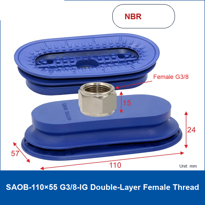 SAOB-110×55 G3/8-IG Double-Layer Female Thread vacuum suction cup or fitting