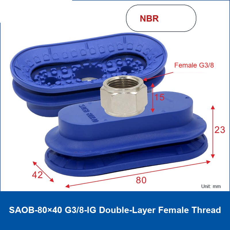SAOB-80×40 G3/8-IG Double-Layer Female Thread vacuum suction cup or fitting