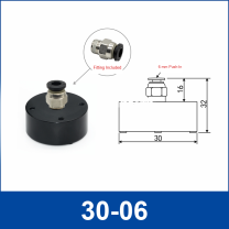 30-06 + 6 mm Push-In Fitting non-contact vacuum gripper or floating tooling with technical dimensions