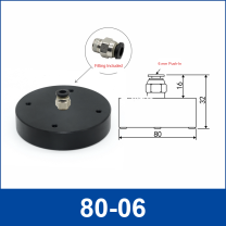 80-06 + 6 mm Push-In Fitting non-contact vacuum gripper or floating tooling with technical dimensions