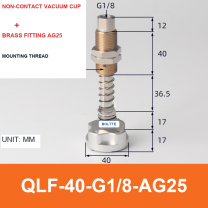 QLF-40-G1/8-AG25, Bernoulli non-contact vacuum cup or fitting with technical dimensions