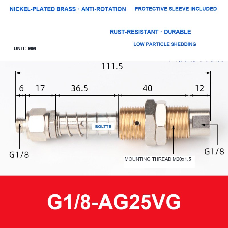 G1/8-AG25VG, Bernoulli non-contact vacuum cup or fitting with technical dimensions