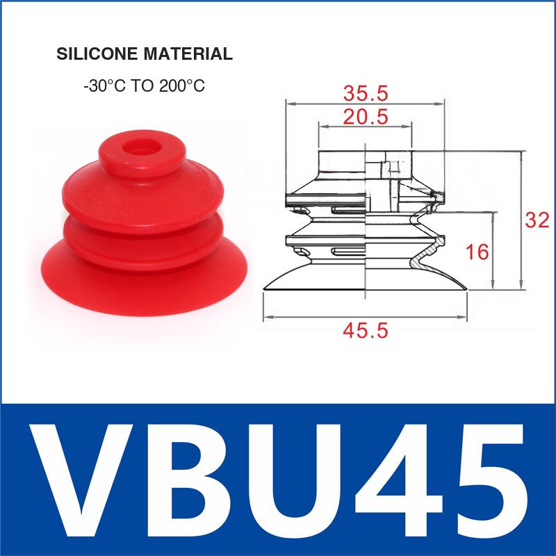 VBU45S Silicone - High Specification VBU silicone vacuum cup or fitting
