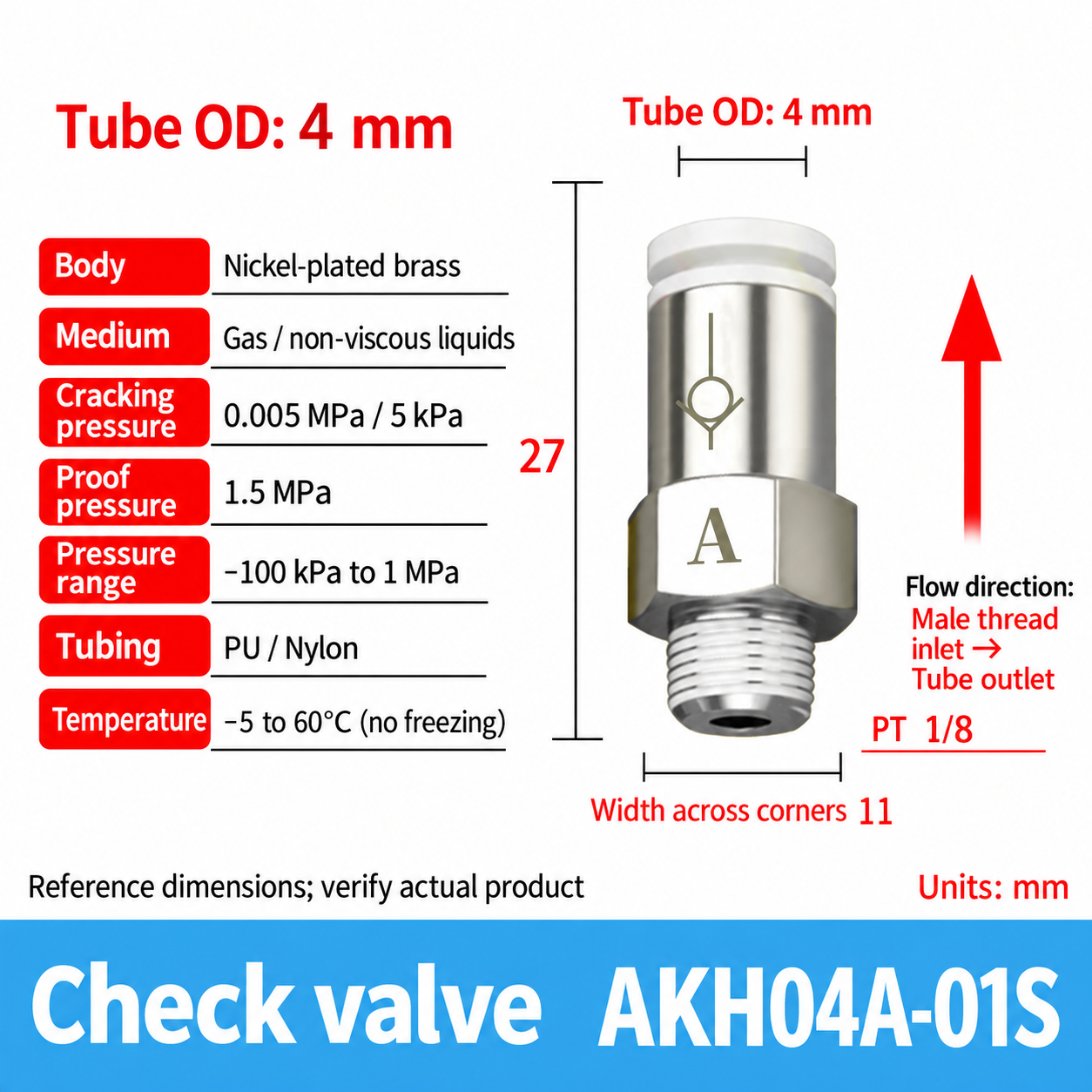AKH04A-01S pneumatic check valve