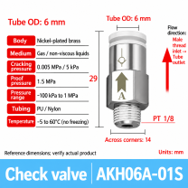 AKH06A-01S pneumatic check valve