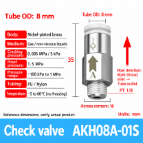 AKH08A-01S pneumatic check valve
