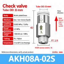 AKH08A-02S pneumatic check valve