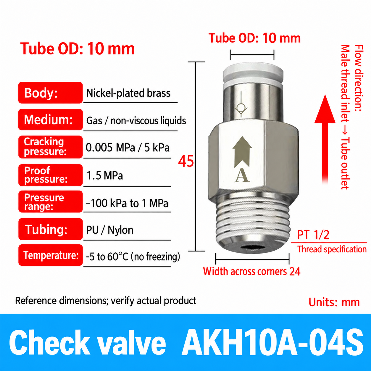 AKH10A-04S pneumatic check valve