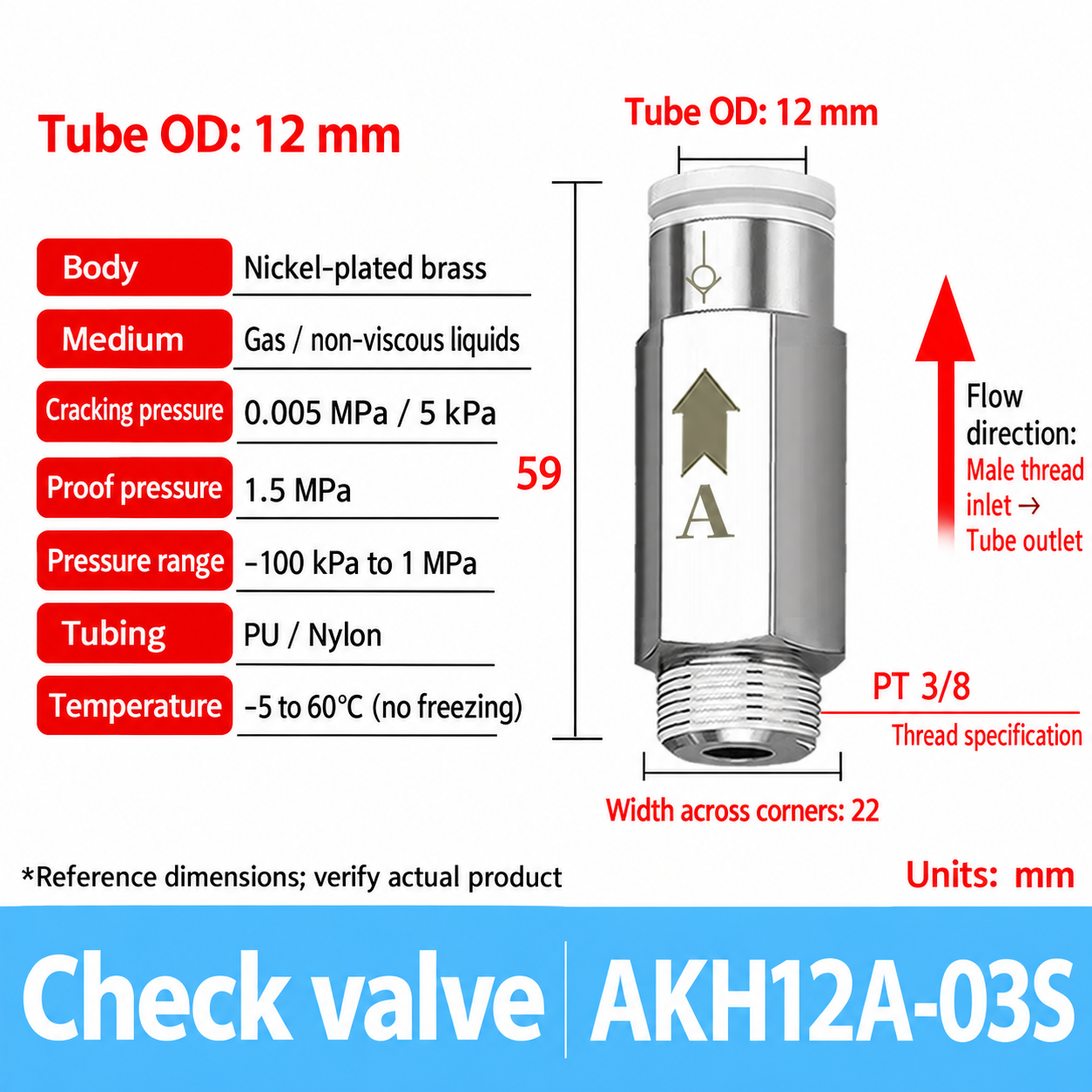 AKH12A-03S pneumatic check valve