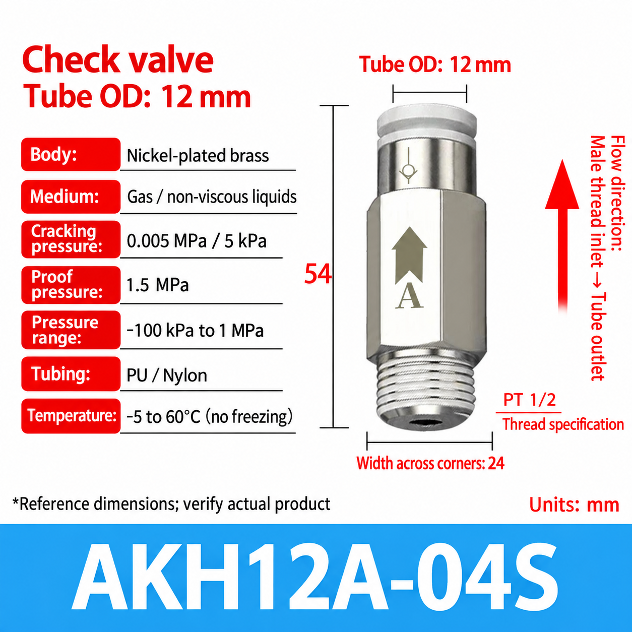 AKH12A-04S pneumatic check valve