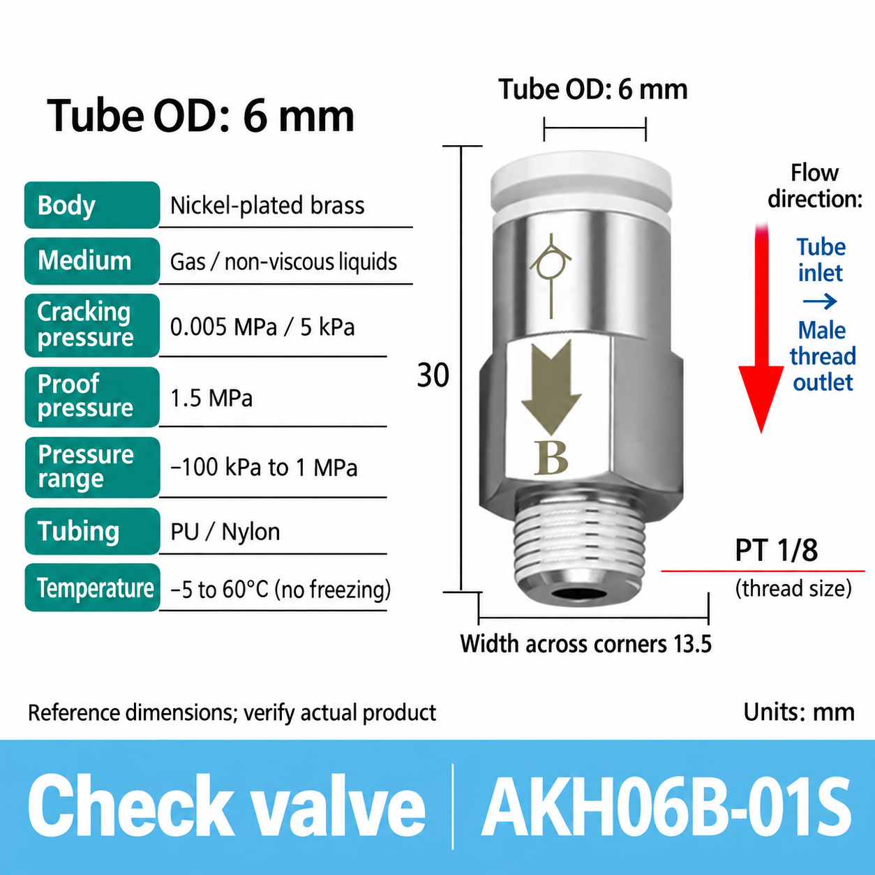 AKH06B-01S pneumatic check valve