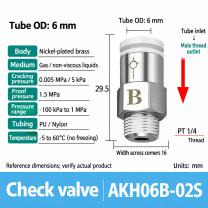 AKH06B-02S pneumatic check valve