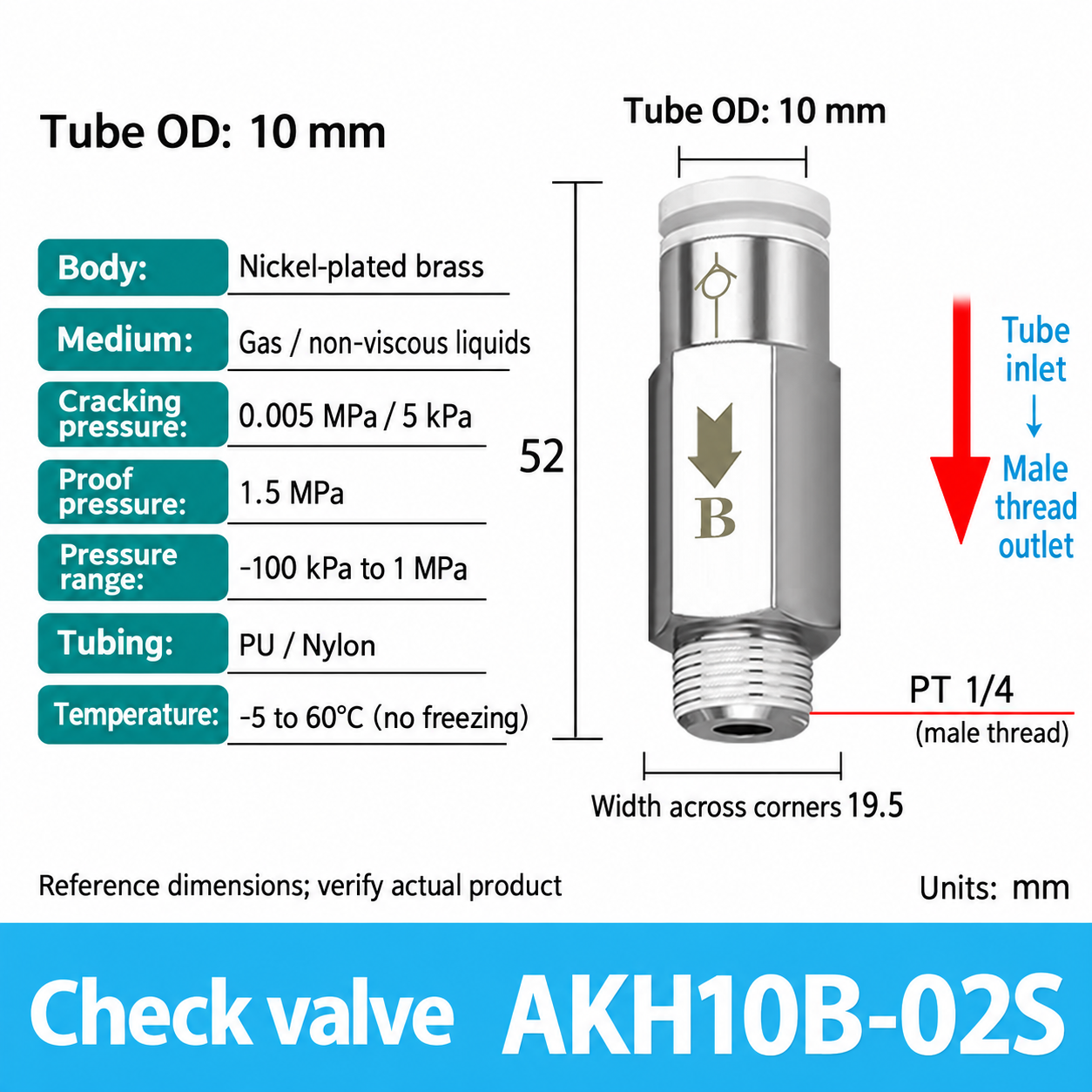 AKH10B-02S pneumatic check valve
