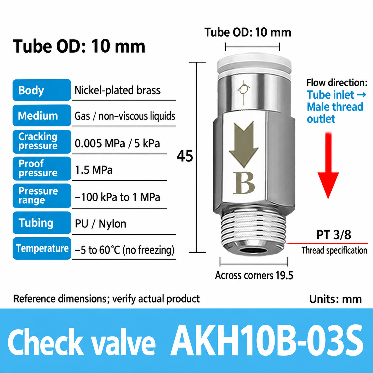 AKH10B-03S pneumatic check valve