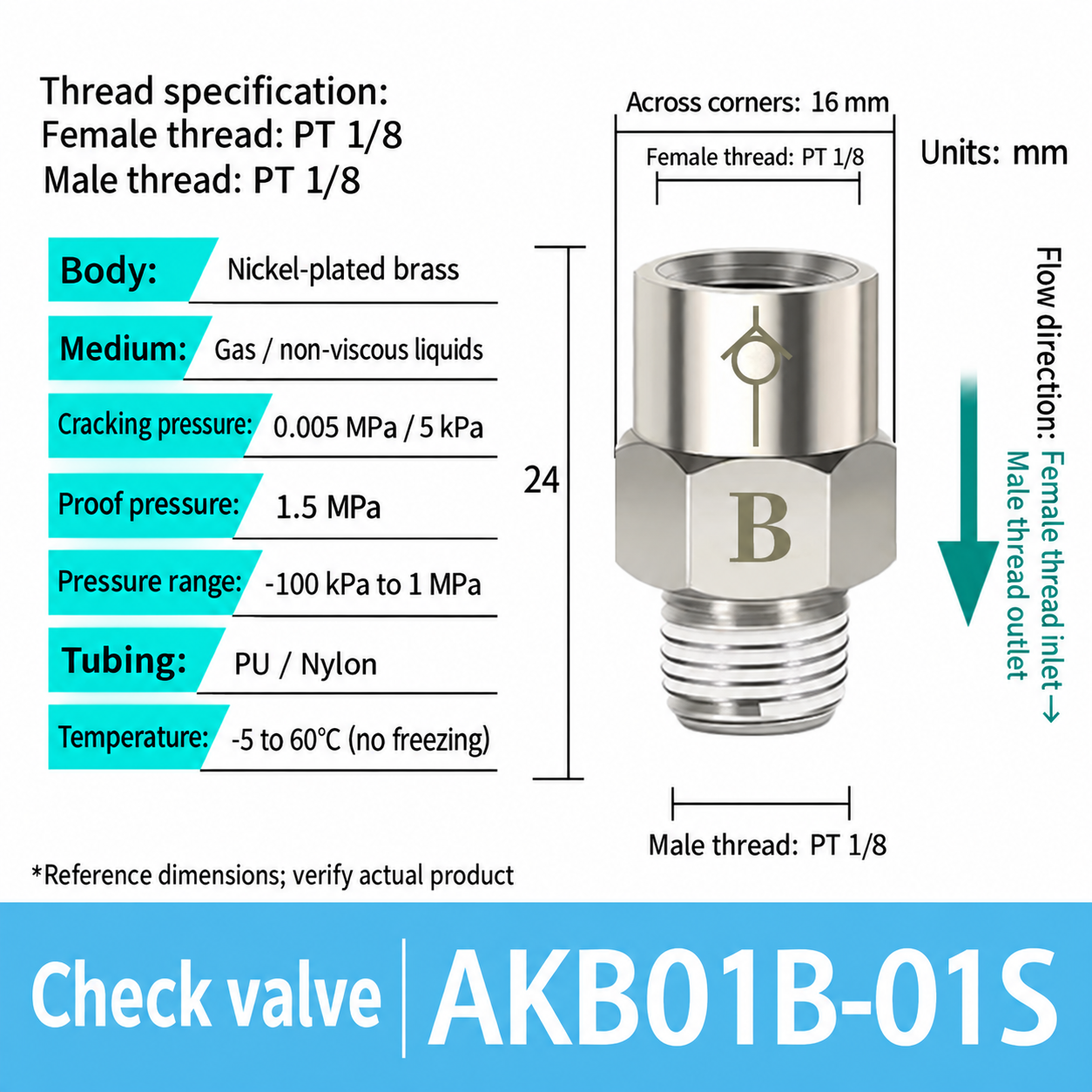 AKB01B-01S pneumatic check valve
