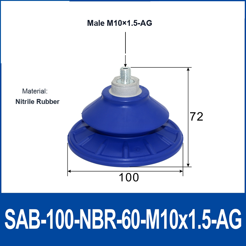 SAB100 NBR-60 M10-AG vacuum suction cup or fitting