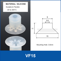 VF15 White Silicone vacuum suction cup or fitting