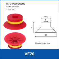 VF20 Red Silicone vacuum suction cup or fitting
