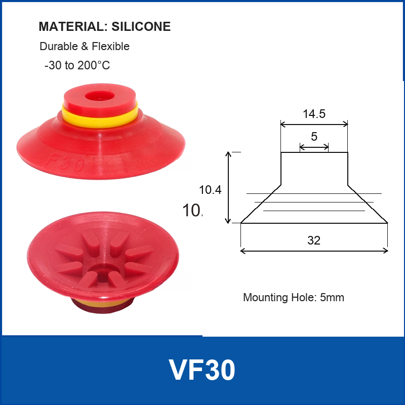 VF30 Red Silicone vacuum suction cup or fitting