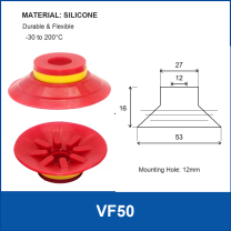 VF50 Red Silicone vacuum suction cup or fitting