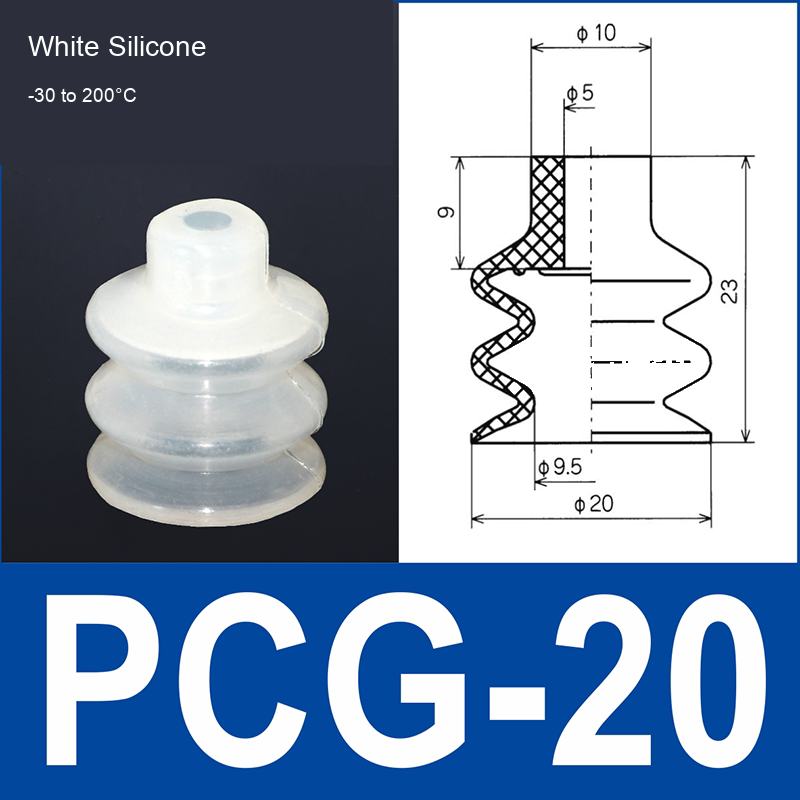 PCG-20-S White Silicone vacuum suction cup or fitting